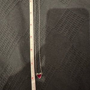 James Avery red Sweetheart Gemstone Necklace - engraved with the letter J.